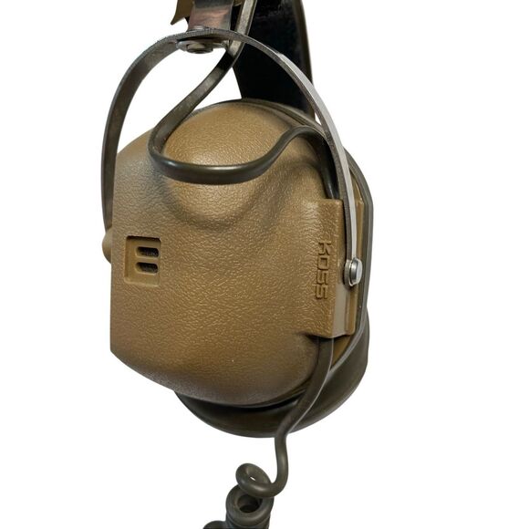 Vintage Koss K-6 Stereo Over Ear Headphones Coiled Cable Brown Electronics - Picture 9 of 14